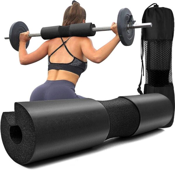 Squat Pad - Foam Barbell Pad for Squats Cushion, Lunges & Bar Padding for Hip Thrusts - Standard Olympic Weight Bar Pad - Provides Cushion to Neck and Shoulders While Training