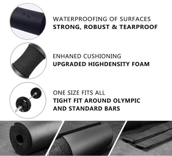 Squat Pad - Foam Barbell Pad for Squats Cushion, Lunges & Bar Padding for Hip Thrusts - Standard Olympic Weight Bar Pad - Provides Cushion to Neck and Shoulders While Training - Image 3