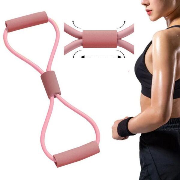 Yoga 8 Shape Pull Rope Tube Pilates Resistance Band - Image 4