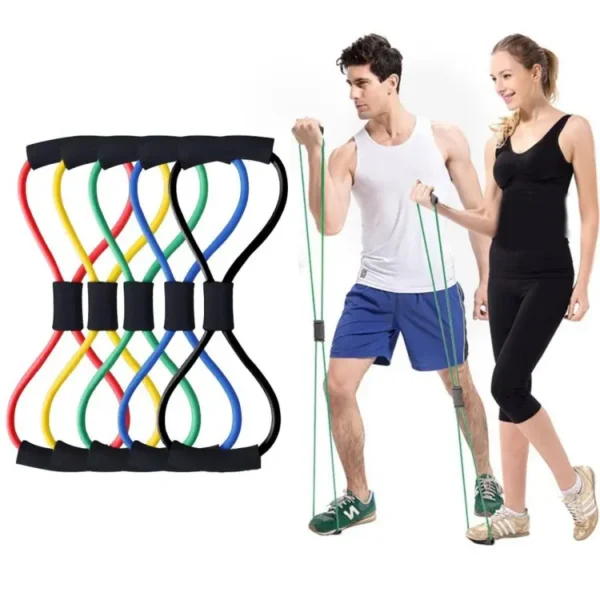 Yoga 8 Shape Pull Rope Tube Pilates Resistance Band - Image 6